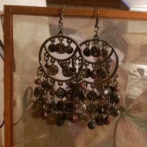 Gorgeous Beaded Hoop Chandelier Earrings